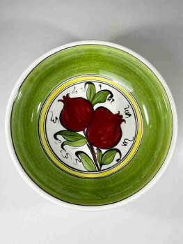 Iznik Tile Salad Bowl with Pomegranate Motif - 2