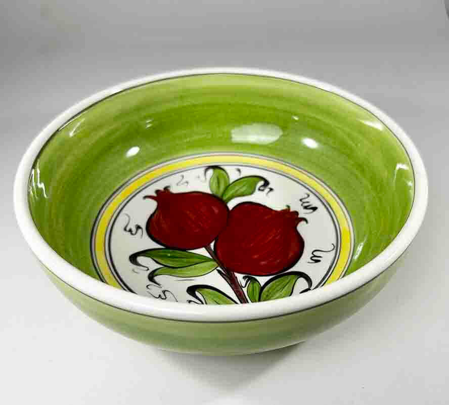 Iznik Tile Salad Bowl with Pomegranate Motif - 1