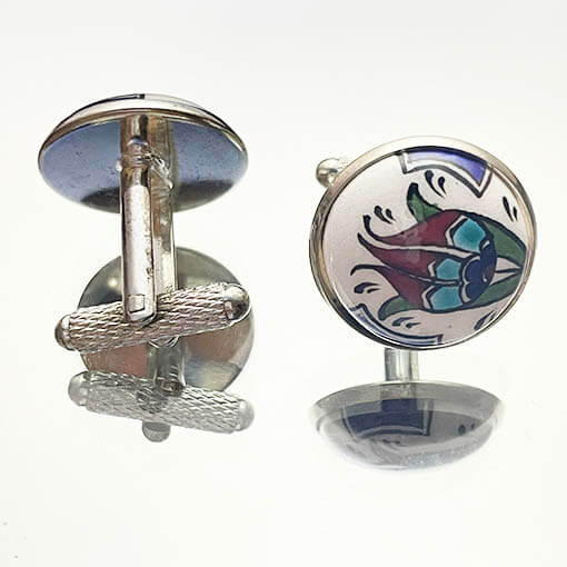 Single tulip pottery cufflink - 1