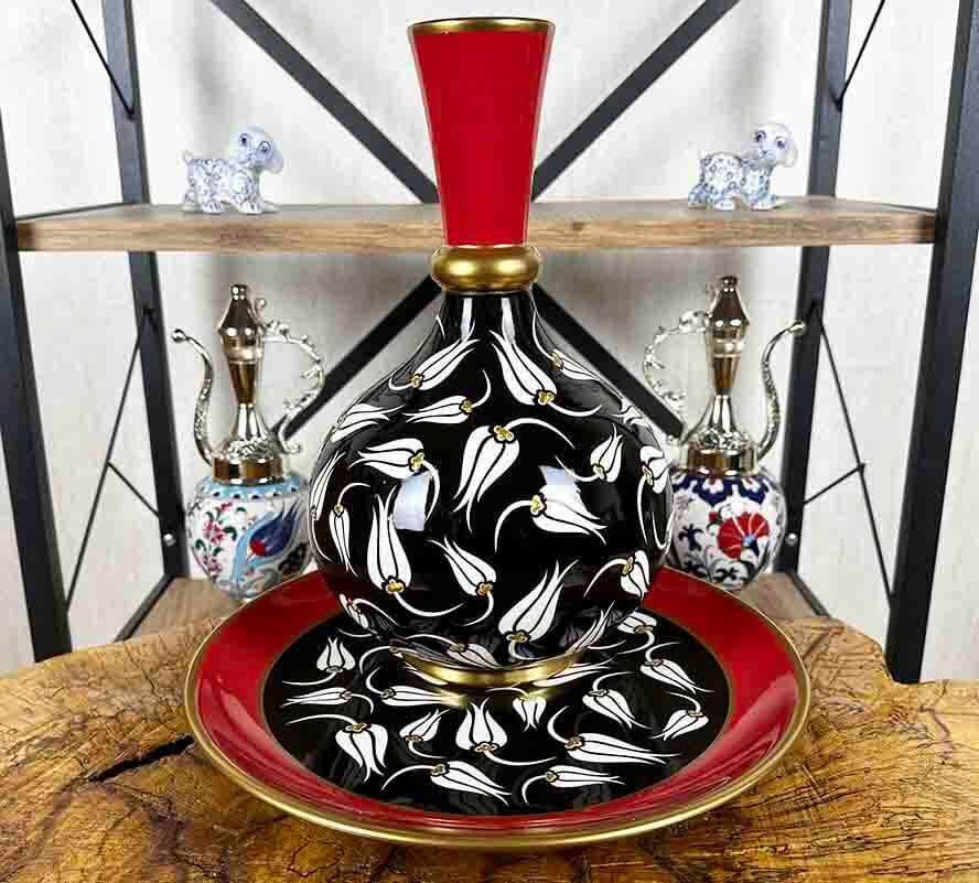 Special Gift İznik Tile Vase and Plate Set - 1