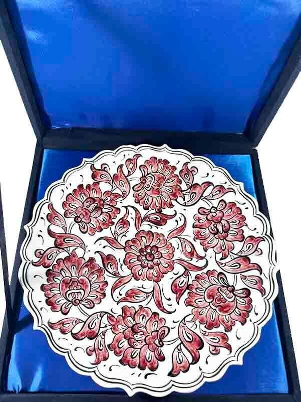 Lotus Motif 25cm Iznik Ceramic Plate - 3