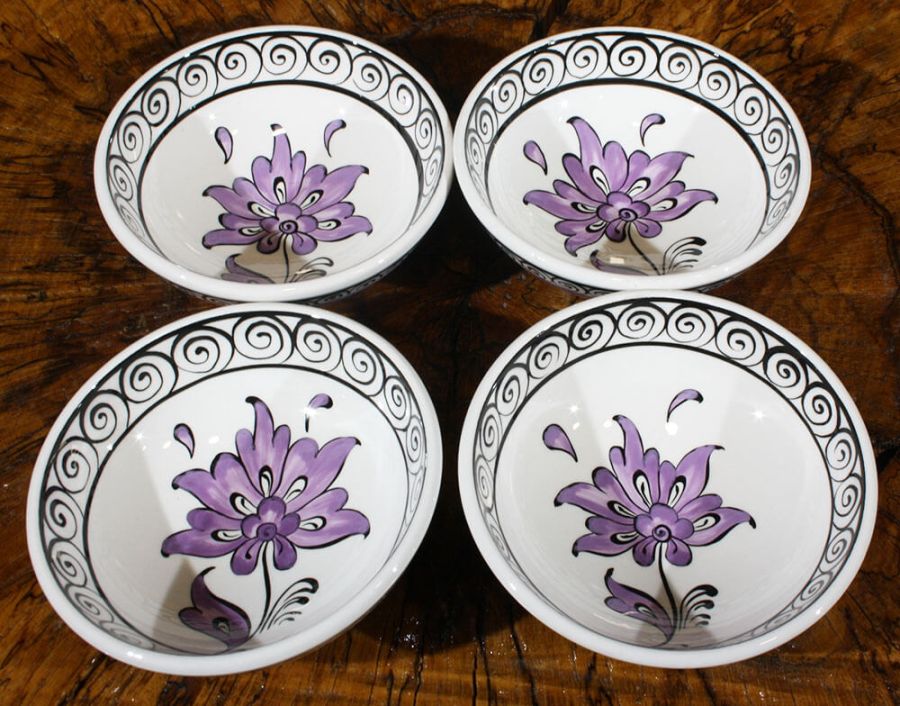 Lotus Patterned 4 Pieces Bowls - 1