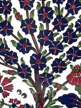 Modèle d'arbre de vie de conception spéciale avec assiette de poterie Iznik - 2