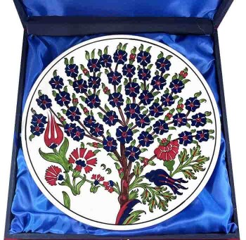 Modèle d'arbre de vie de conception spéciale avec assiette de poterie Iznik - 3