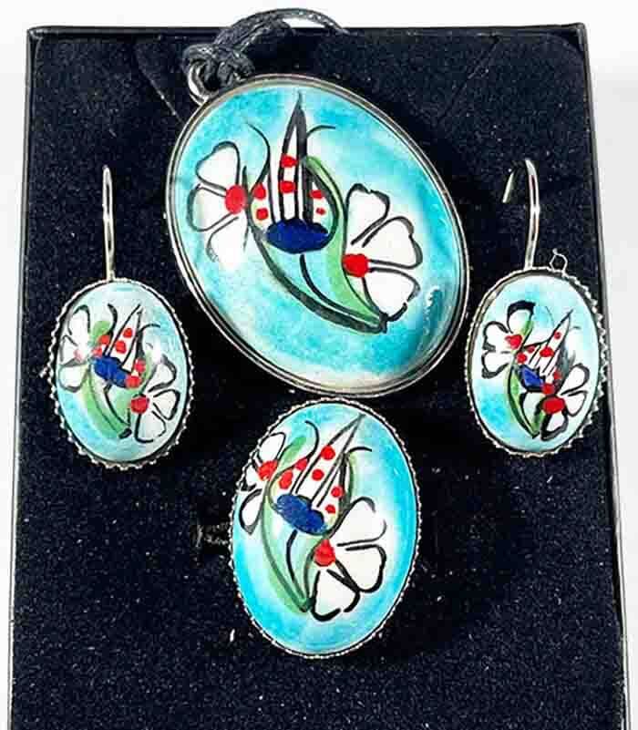 Neuer Frühlings-Iznik-Keramik-Schmuckset - 1