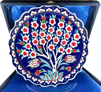 New Business Gift – Tree of Life Motif Iznik Ceramic Plate - 1