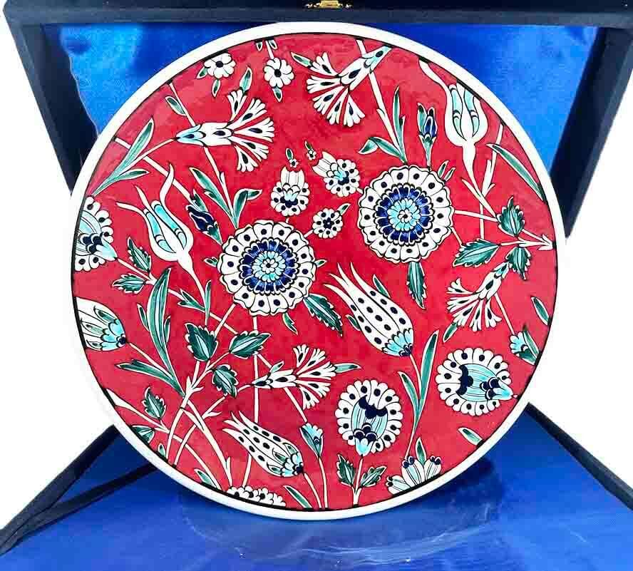 New Home Gift Red Ground Night Garden Pattern Iznik Plate - 1