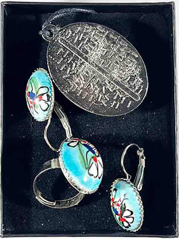 New Spring Iznik Pottery Jewelry Set - 2