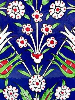 Night Garden Motif 25cm Iznik Ceramic Plate - 2