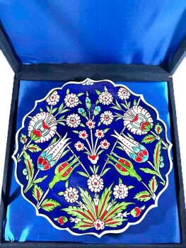 Night Garden Motif 25cm Iznik Ceramic Plate - 3