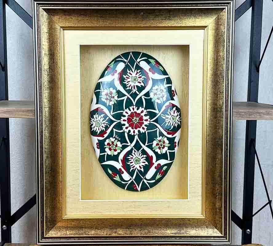 Office Gift Lotus Motif Passe-Partout Iznik Tile - 1