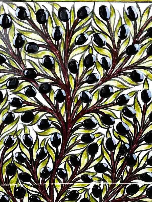 Olive Tree Motif İznik Tile Panel - 3