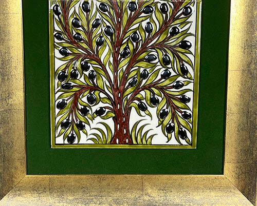 Olive Tree Motif Iznik Tile Panel - 3