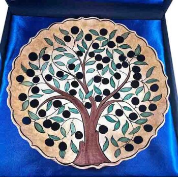 Olive Tree Patterned 30cm Iznik Pottery Plate - 3