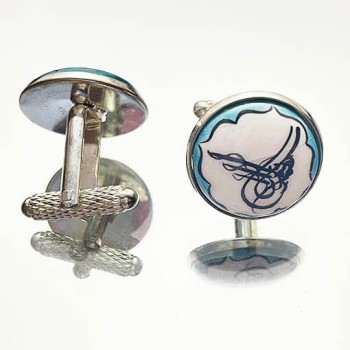 Ottoman Tugras Pottery Cufflink - 1