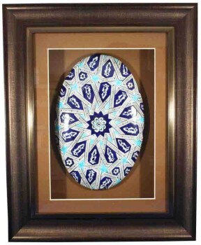 Paspartu Framed Seljuk Star Patterned Iznik Tile - 1