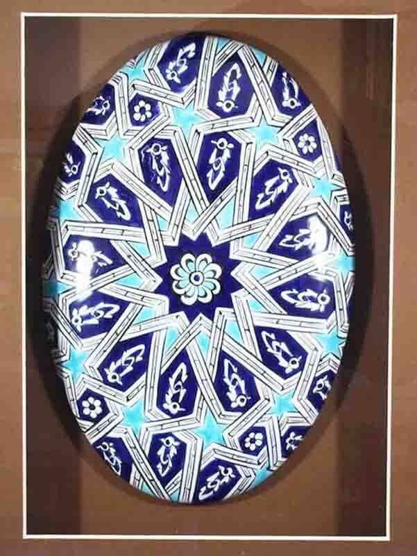 Paspartu Framed Seljuk Star Patterned Iznik Tile - 2