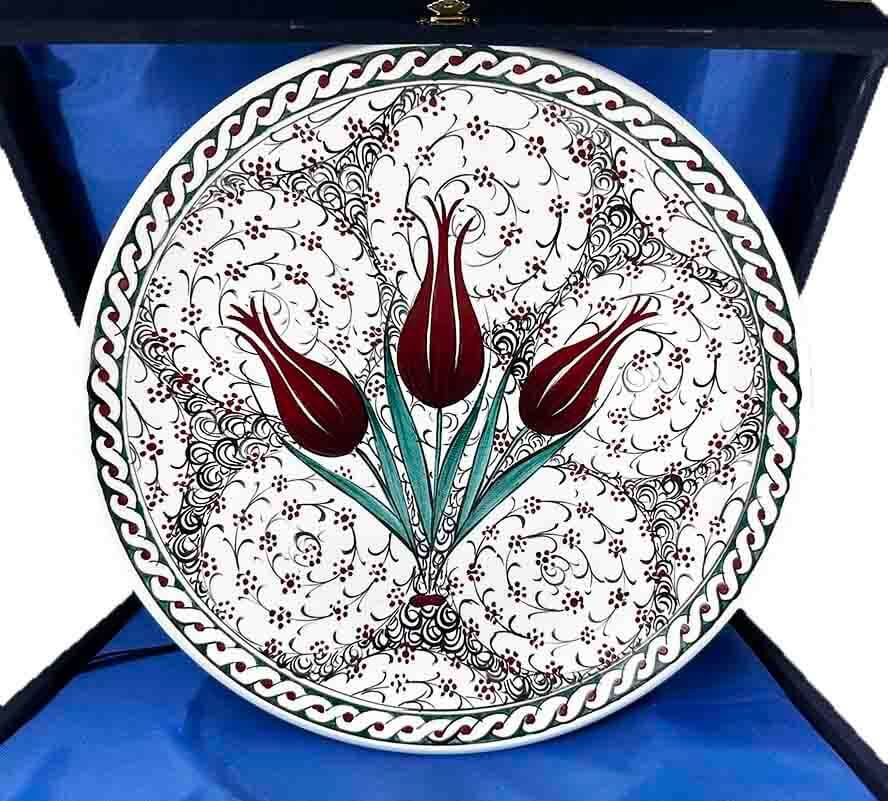 Promotion Gift 3 Tulips, 30cm Iznik Tile Plate - 1