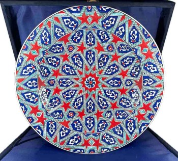 Selçuklu Yıldızı Desenli 30cm İznik Çini Tabak - 1