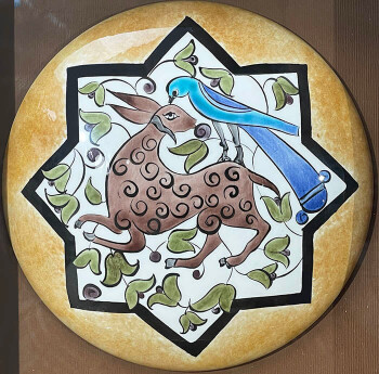 Seljuk Patterned Iznik Tile Wall Ornament - 2