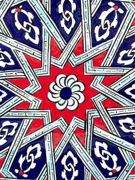 Seljuk Star Pattern 25cm Iznik Ceramic Plate - 2