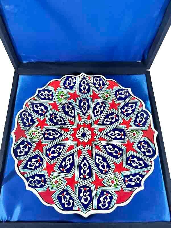 Seljuk Star Pattern 25cm Iznik Ceramic Plate - 3