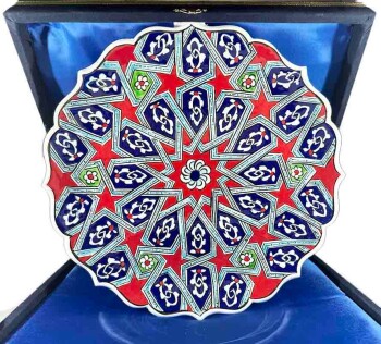 Seljuk Star Pattern 25cm Iznik Ceramic Plate - 1