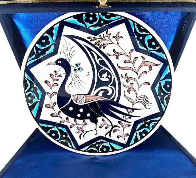 Seljuk Star Patterned 25cm Iznik Pottery Plate - 1