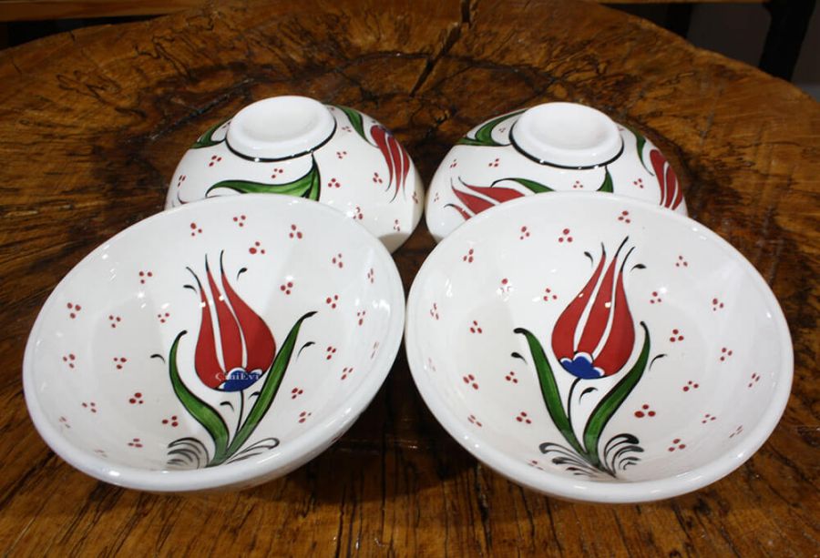 Special Tulip Pattern 4 Pieces Bowl Set - 1