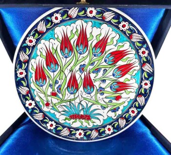 Spezielle Tulpe 30cm Iznik-Keramikplatte - 1