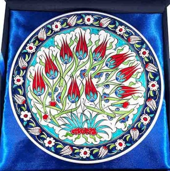 Spezielle Tulpe 30cm Iznik-Keramikplatte - 3