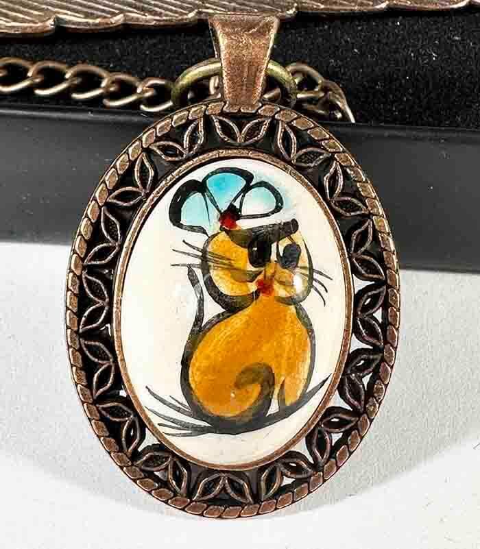 Stylish Cat Iznik Ceramic Bookmark - 1