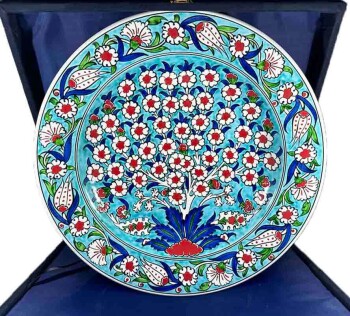 Tree of Life Pattern VIP Iznik Tile Plate - 1