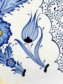 Tulip and Golden Horn Design 25cm Iznik Ceramic Plate - 2