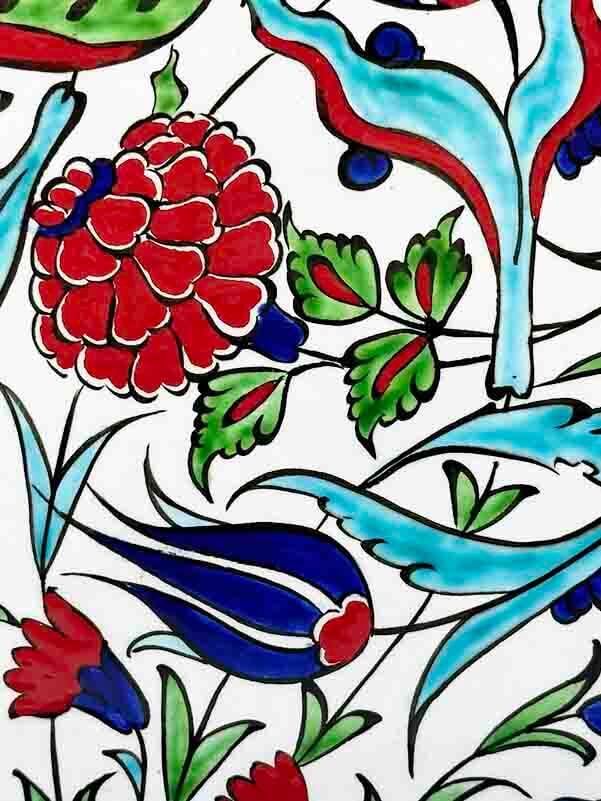 Tulip and Pomegranate Elegance: Iznik Ceramic Plate - 2