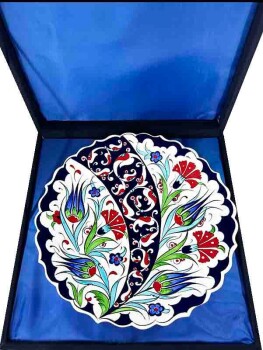 Tulip, Carnation and Rumi Pattern Iznik Tile Plate - 3