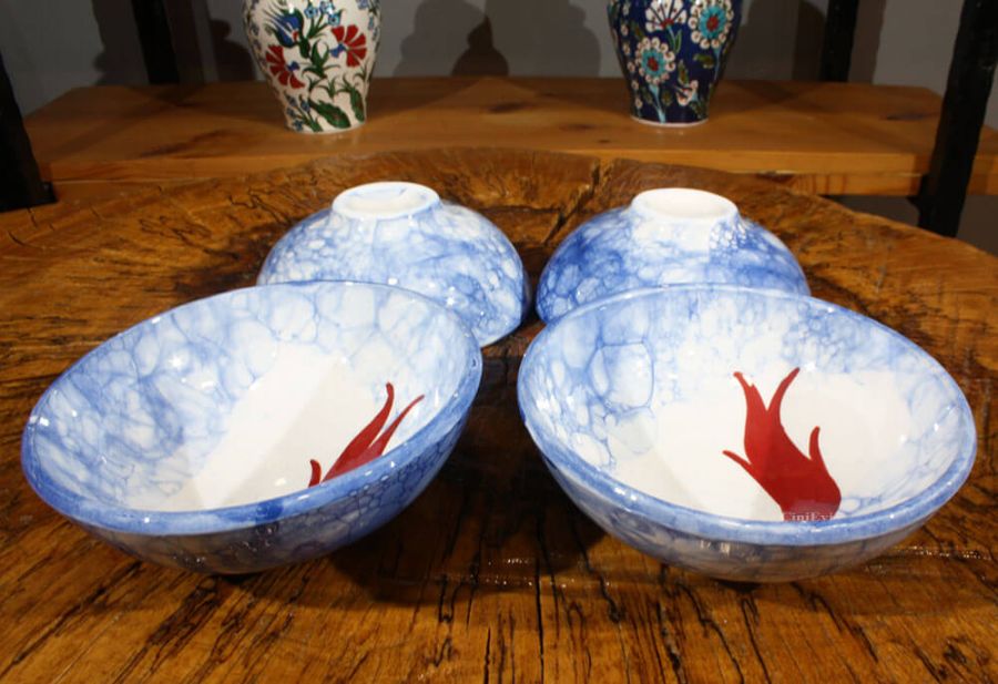 Tulip Design 4 Pieces Bowl Set - 1