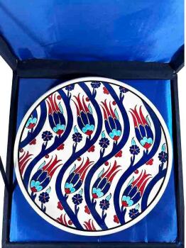 Tulip Motif Iznik Ceramic Plate - 3