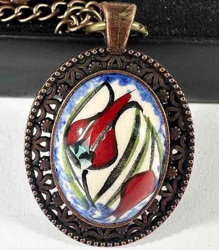 Tulip Pearls, Iznik Tile Bookmark - 1