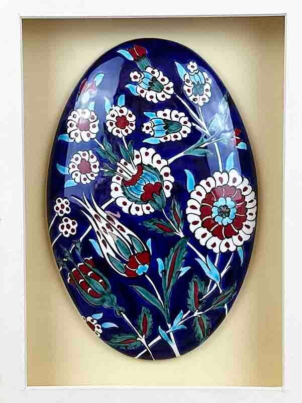 VIP Gift - Night Garden Motif on Blue Background Iznik Tile - 2