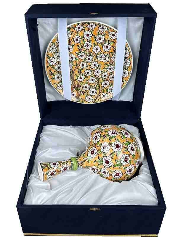 VIP Gift: Tree of Life Pattern İznik Tile Vase and Plate Set - 4