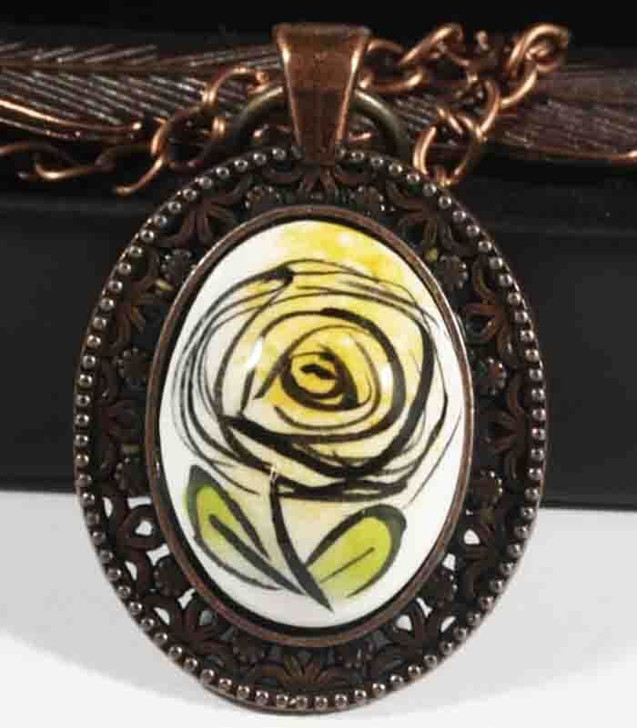 Yellow Rose Pattern Bookmark - 1