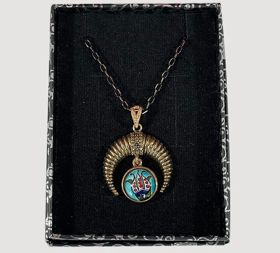 Yıl Dönümü Hediyesi Hilal Bronz Kolye - 2
