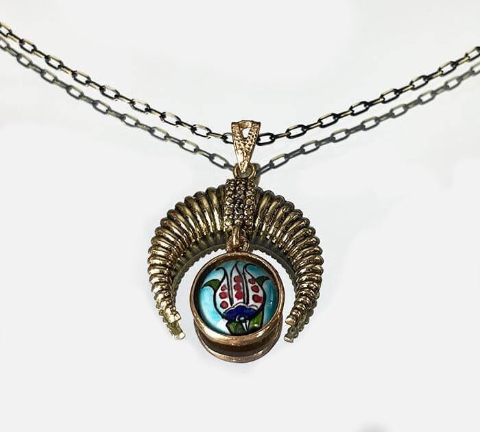 Yıl Dönümü Hediyesi Hilal Bronz Kolye - 1